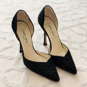 Jimmy Choo Black Satin Pumps